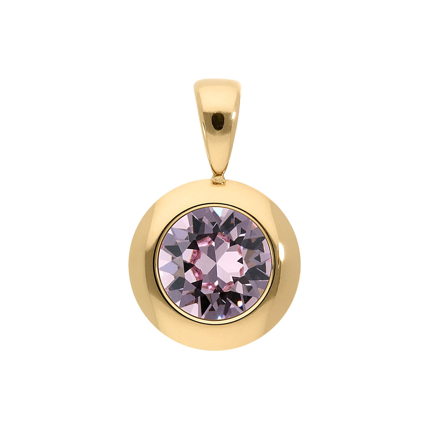 Tondo Anhänger 13 mm - Gold light amethyst