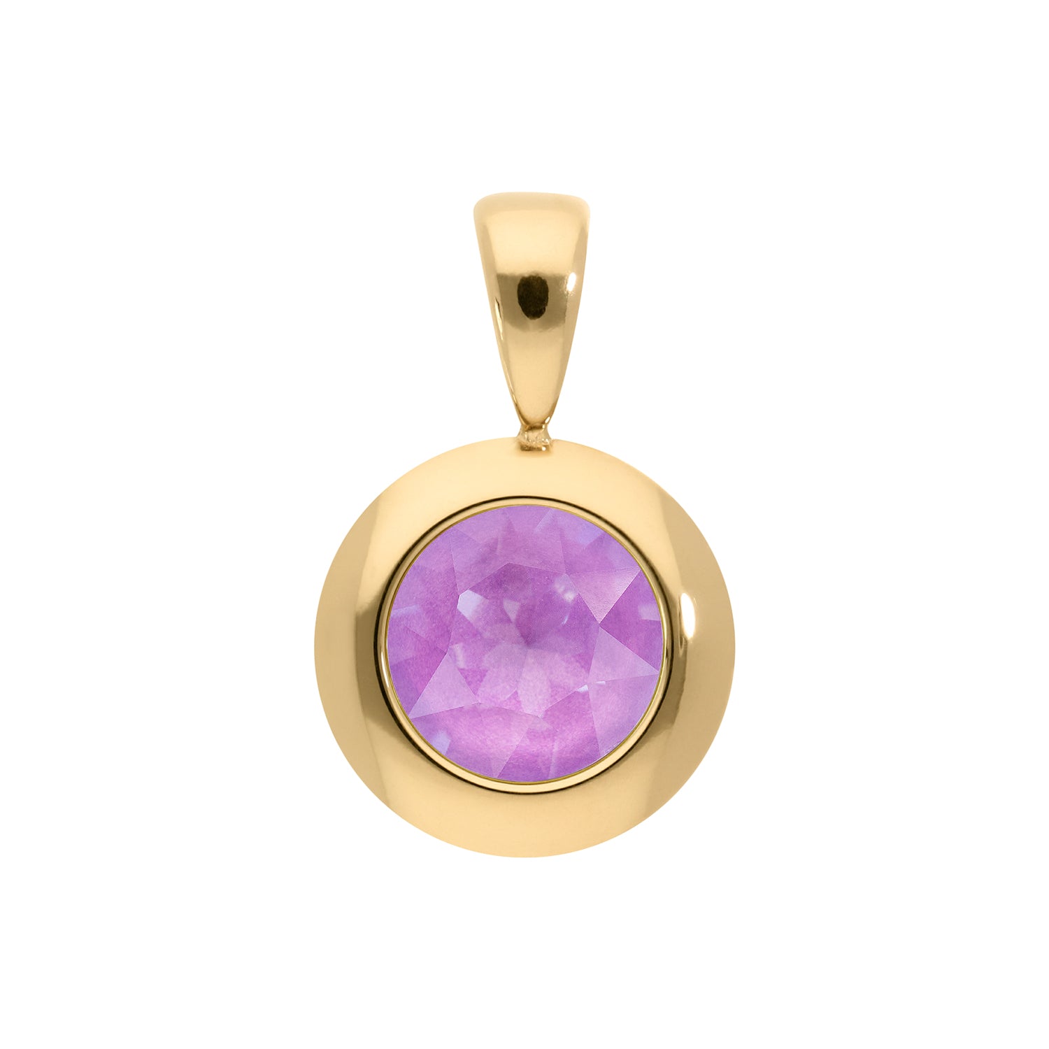 Tondo Anhänger 13 mm - Gold Crystal Electric Violet Ignite