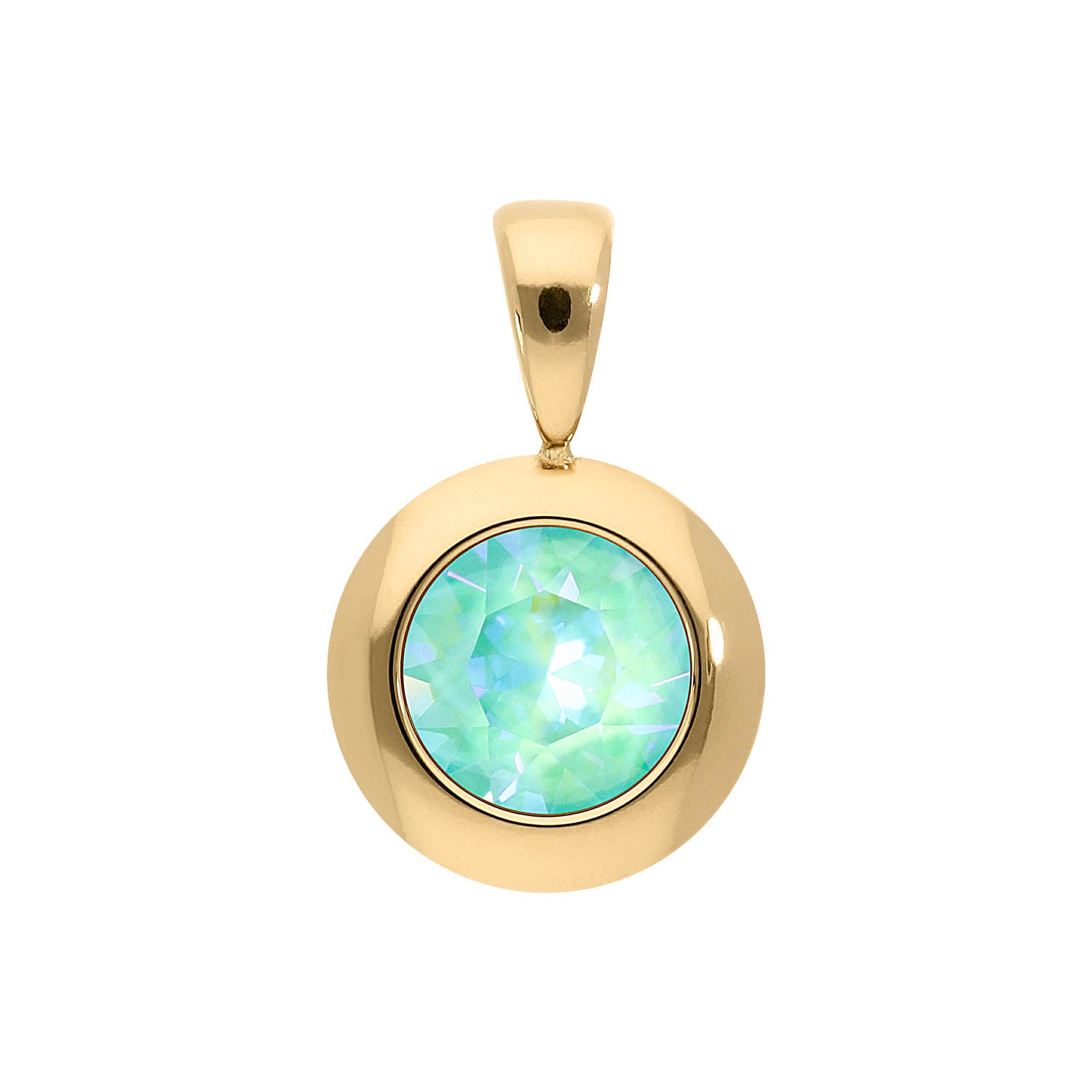 Tondo Anhänger 13 mm - Gold silky sage delite