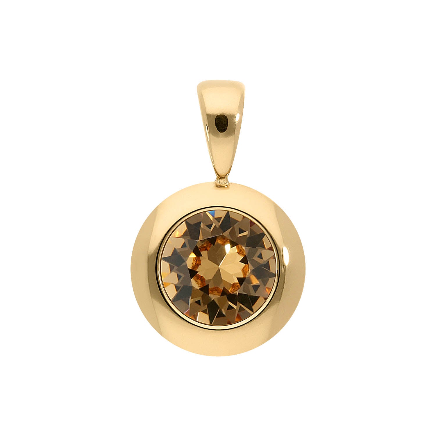 Tondo Anhänger 13 mm - Gold light colorado topaz