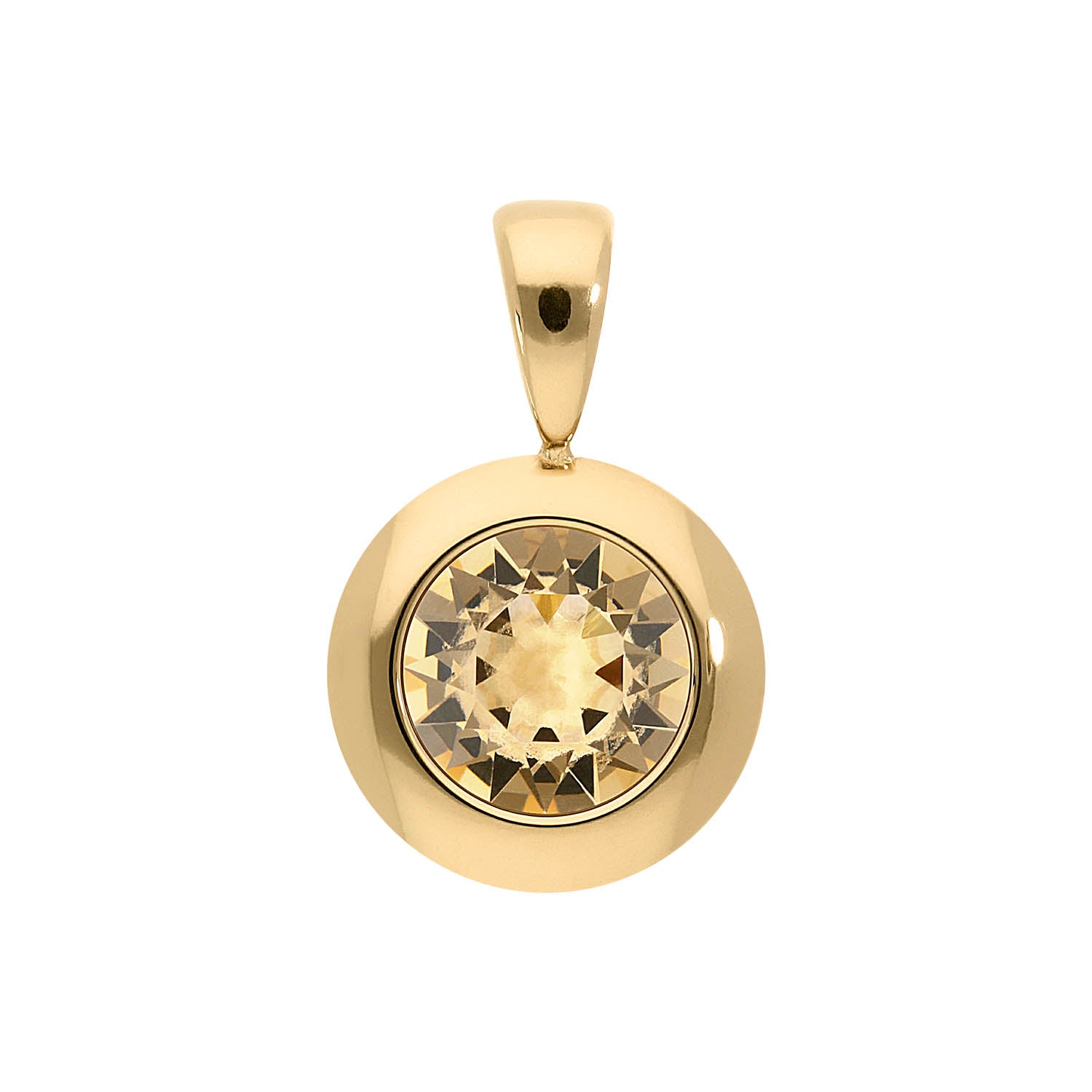 Tondo Anhänger 13 mm - Gold light colorado topaz ignite