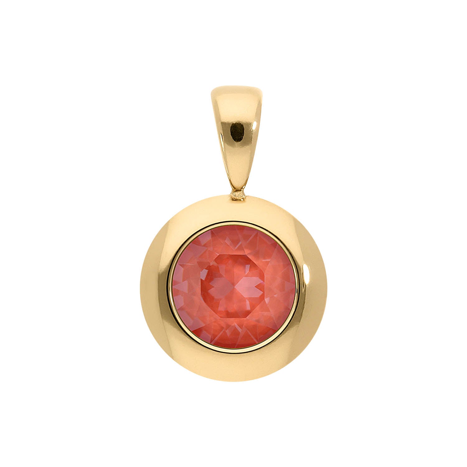 Tondo Anhänger 13 mm - Gold crystal maroon ignite