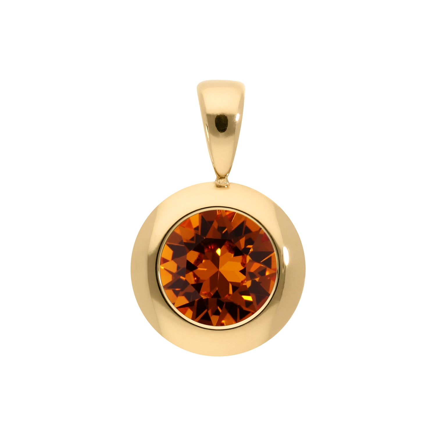 Tondo Anhänger 13 mm - Gold Smoked Topaz