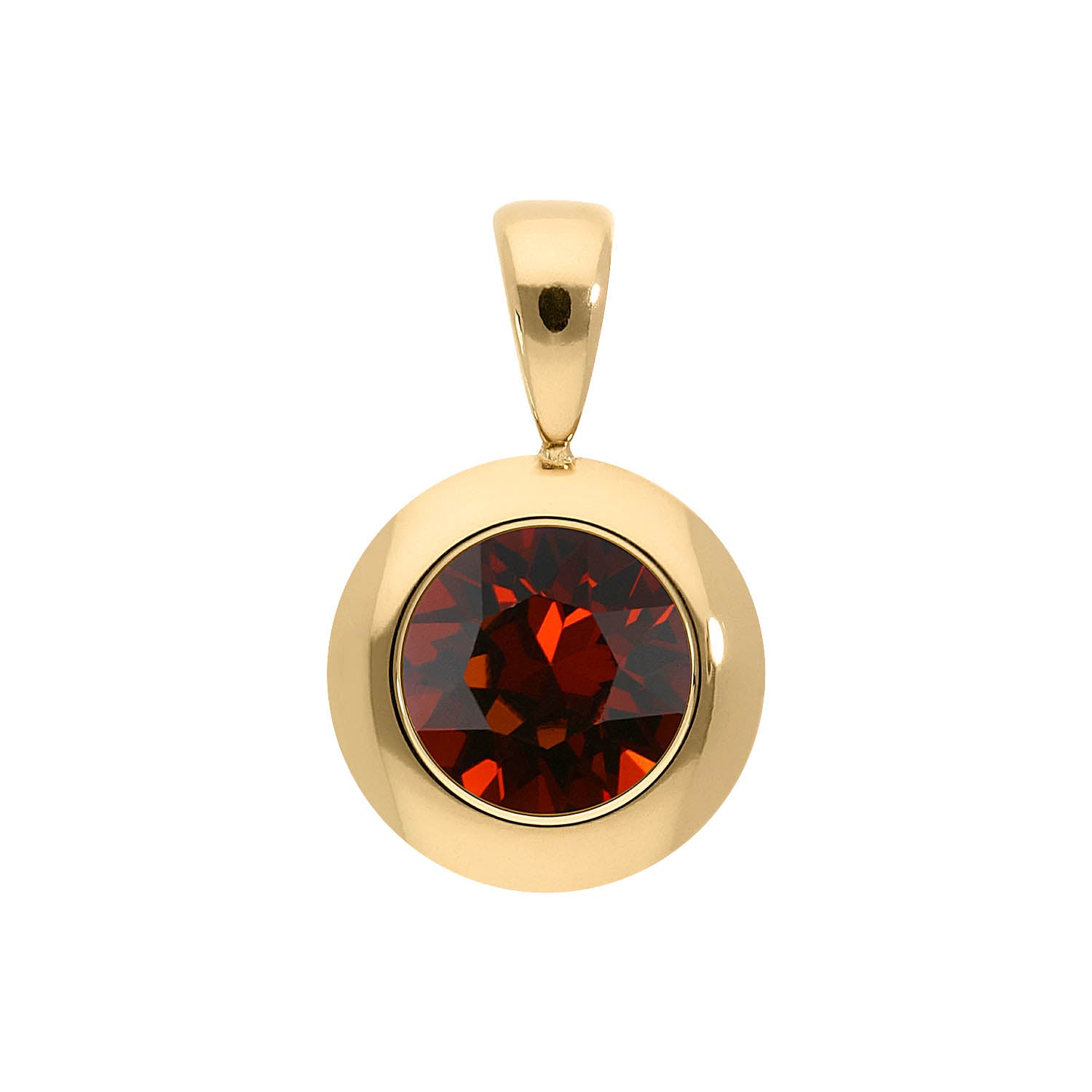 Tondo Anhänger 13 mm - Gold smoked amber