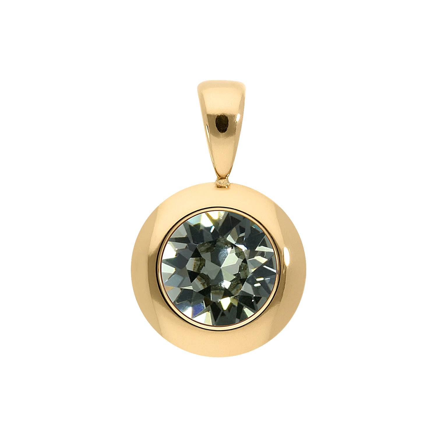 Tondo Anhänger 13 mm - Gold black diamond