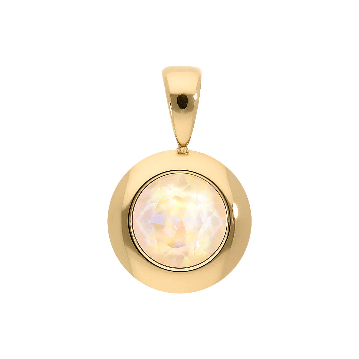 Tondo Anhänger 13 mm - Gold ivory cream delite