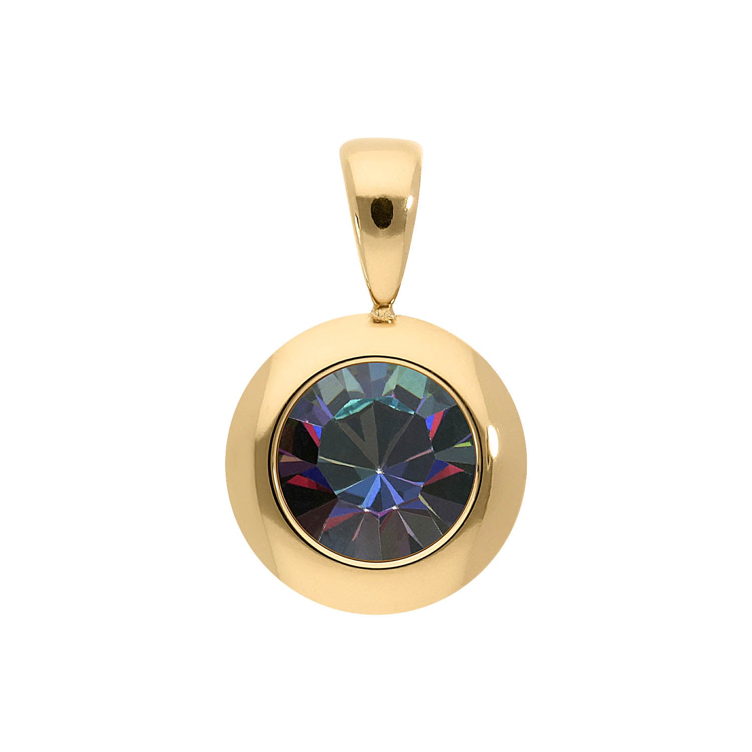 Tondo Anhänger 13 mm - Gold Crystal Vitrail Medium