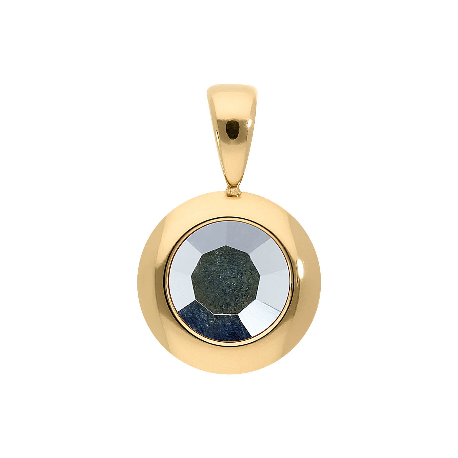 Tondo Anhänger 13 mm - Gold crystal labrador