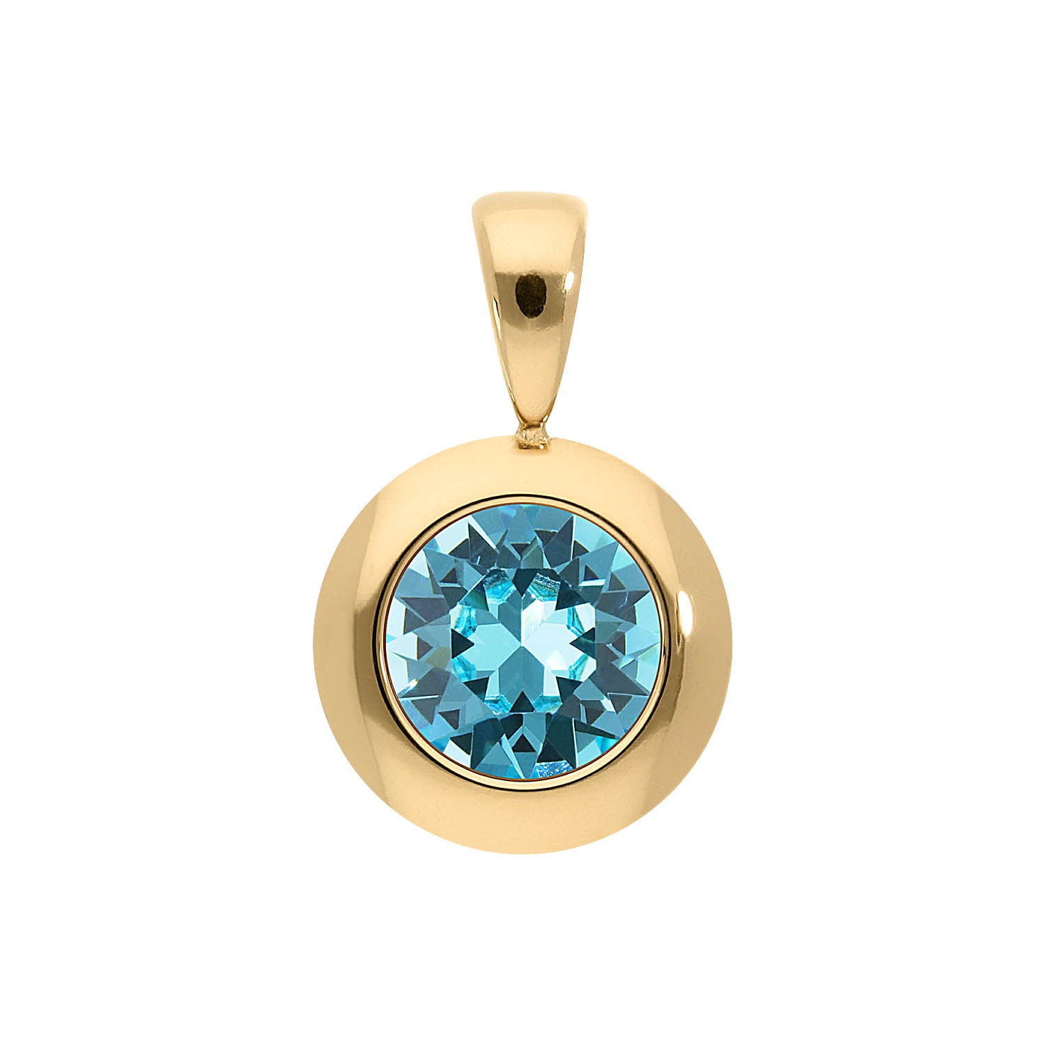 Tondo Anhänger 13 mm - Gold Light Turquoise