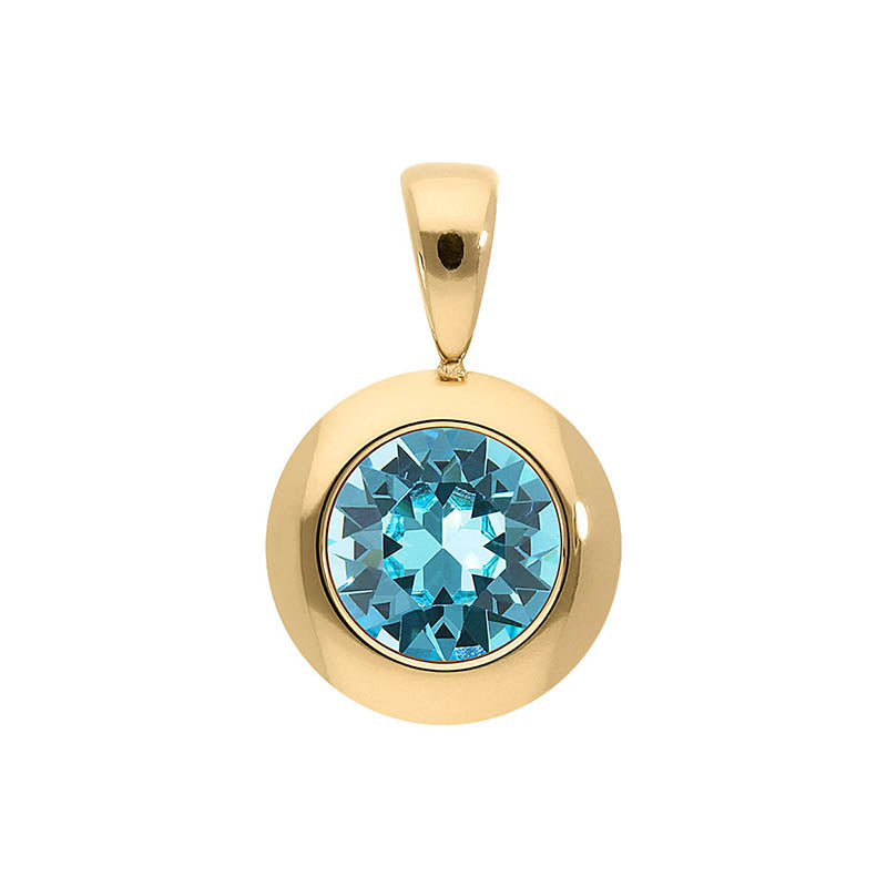 Tondo Anhänger 13 mm - Gold Light Turquoise