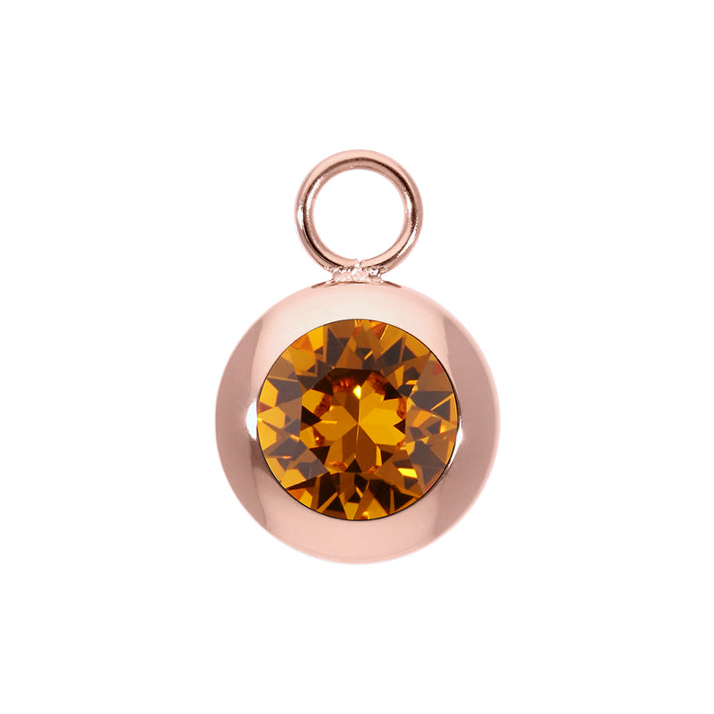 Tondo Charm 13 mm - Roségold Topaz