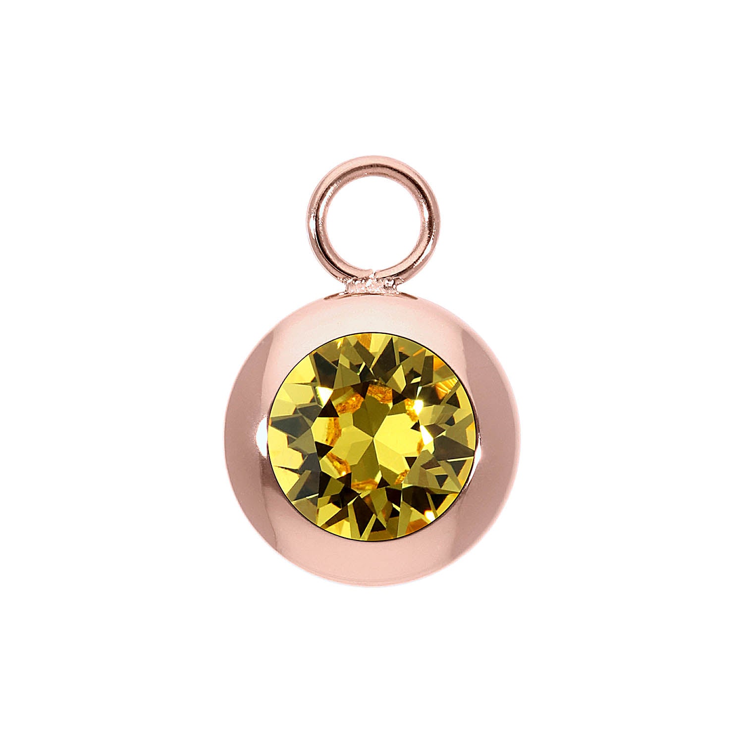 Tondo Charm 13 mm - Roségold light topaz