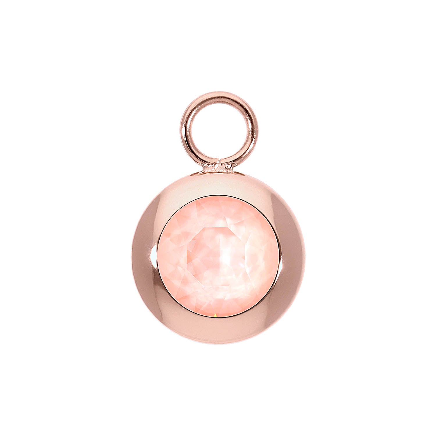 Tondo Charm 13 mm - Roségold Crystal Flamingo Ignite