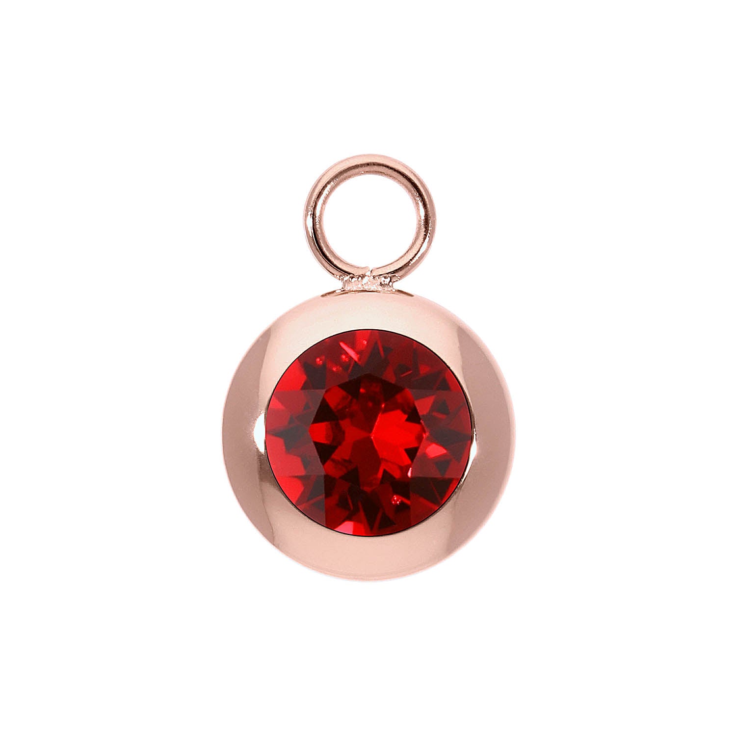 Tondo Charm 13 mm - Roségold scarlet