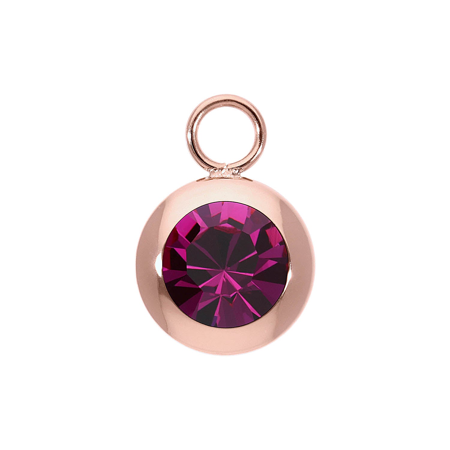 Tondo Charm 13 mm - Roségold fuchsia