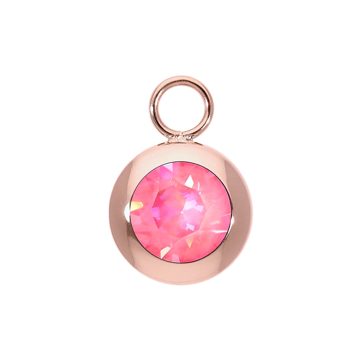 Tondo Charm 13 mm - Roségold lotus pink delite