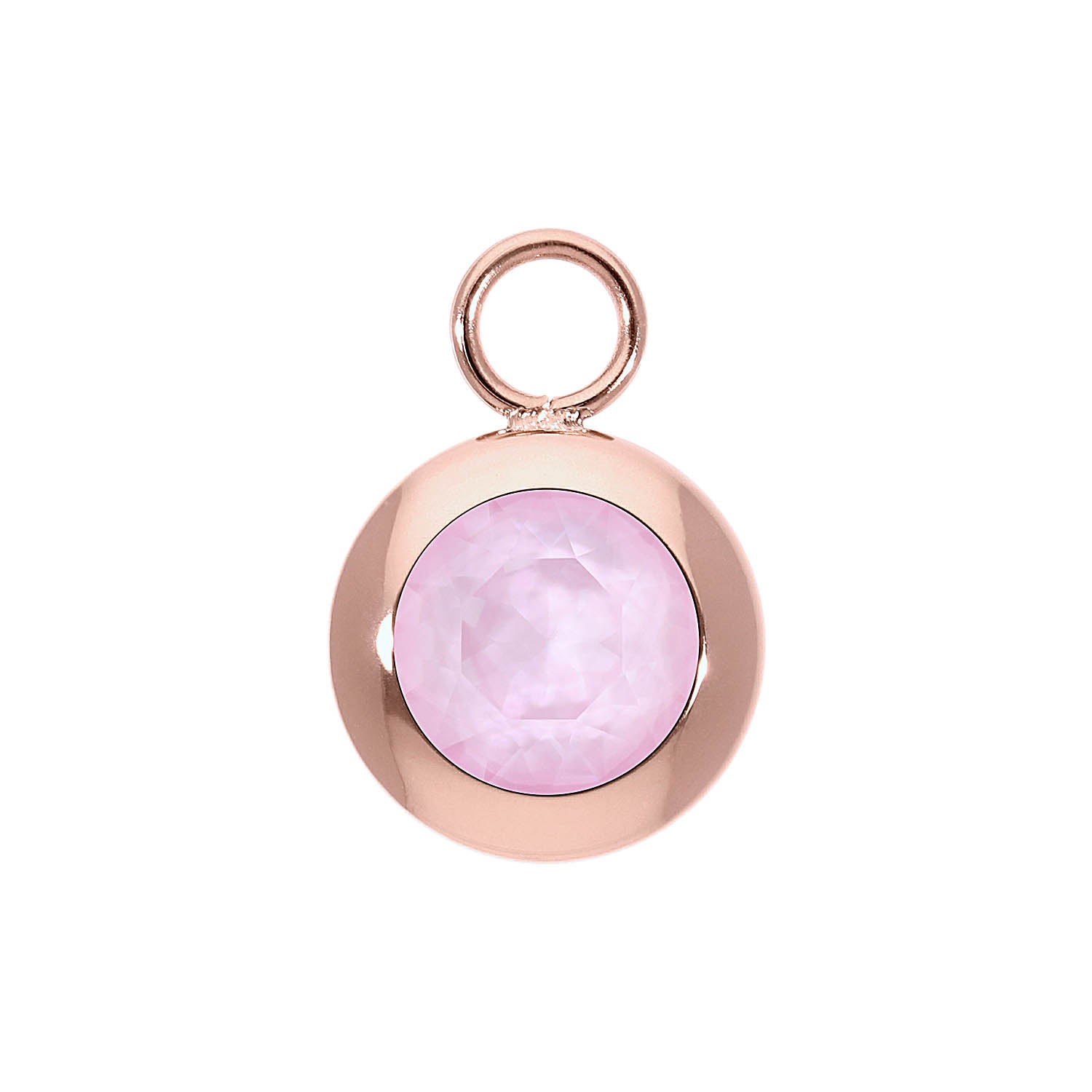 Tondo Charm 13 mm - Roségold crystal soft rose ignite