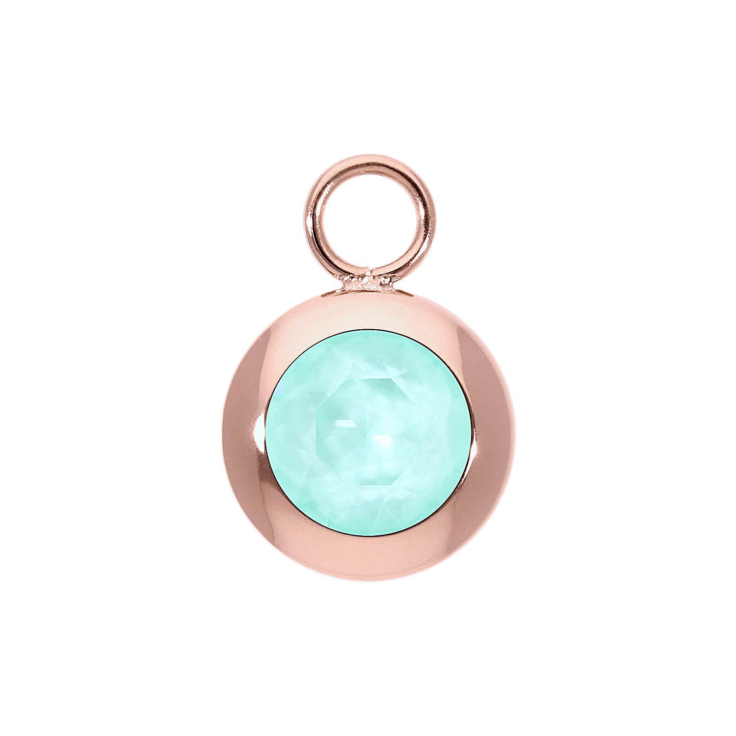 Tondo Charm 13 mm - Roségold crystal soft mint ignite