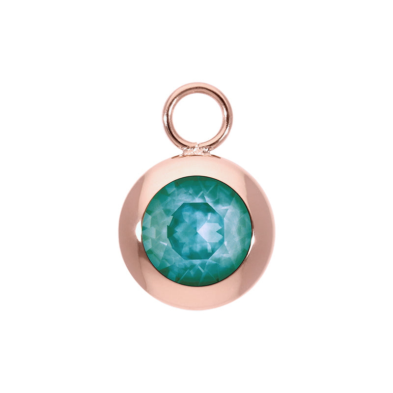 Tondo Charm 13 mm - Roségold Crystal Pine Green Ignite