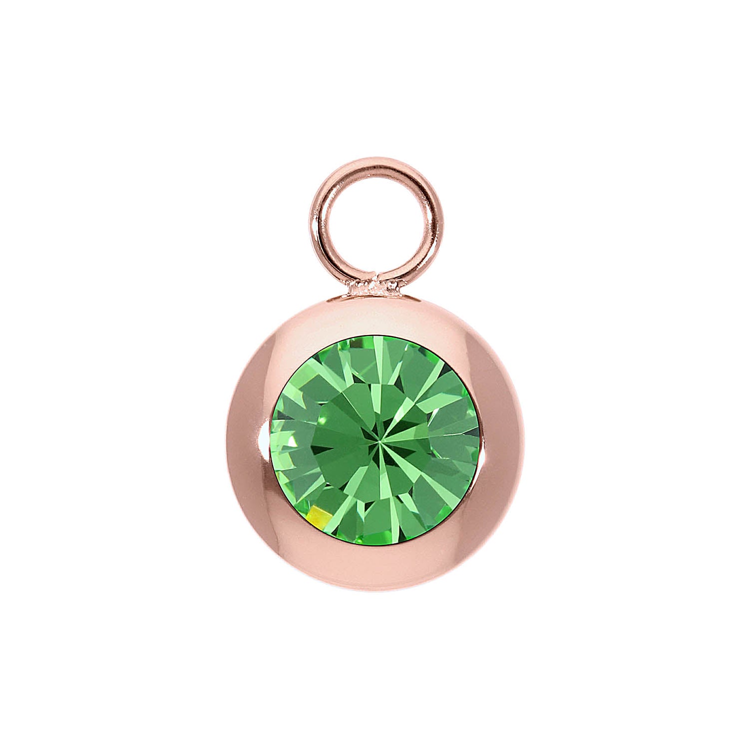 Tondo Charm 13 mm - Roségold peridot