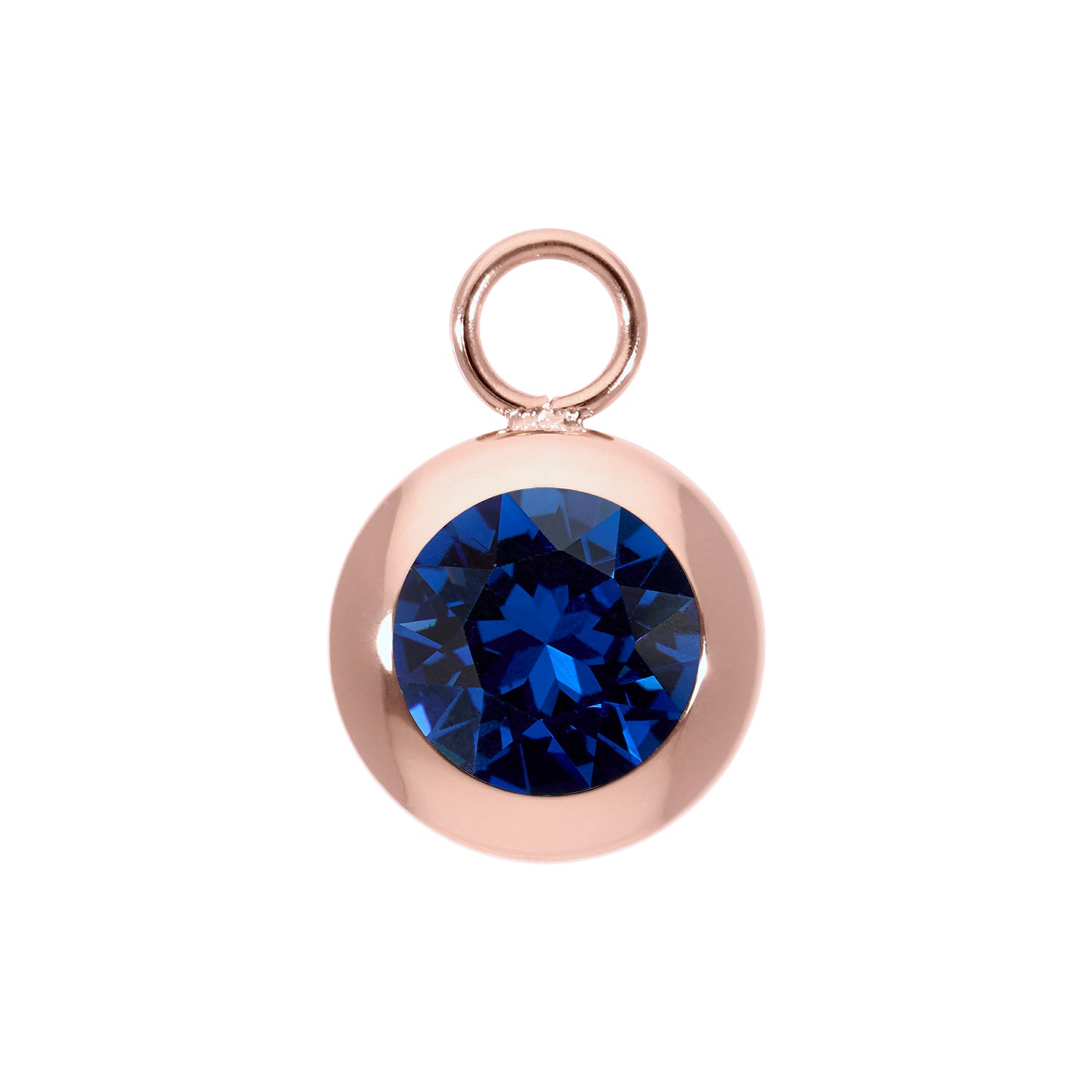 Tondo Charm 13 mm - Roségold ReCreated Dark Sapphire