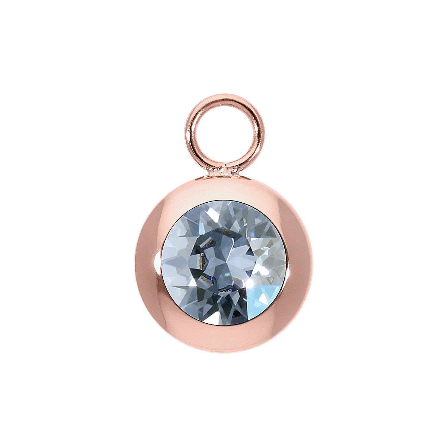 Tondo Charm 13 mm - Roségold blue shade