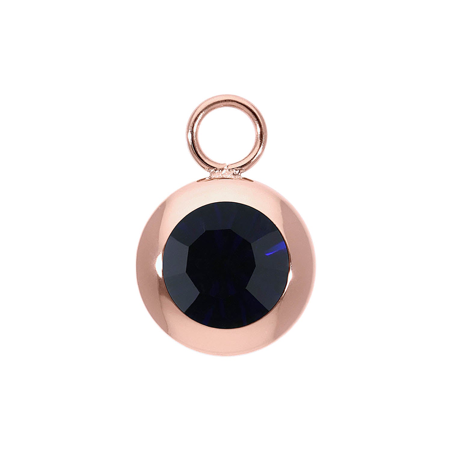Tondo Charm 13 mm - Roségold Dark Indigo