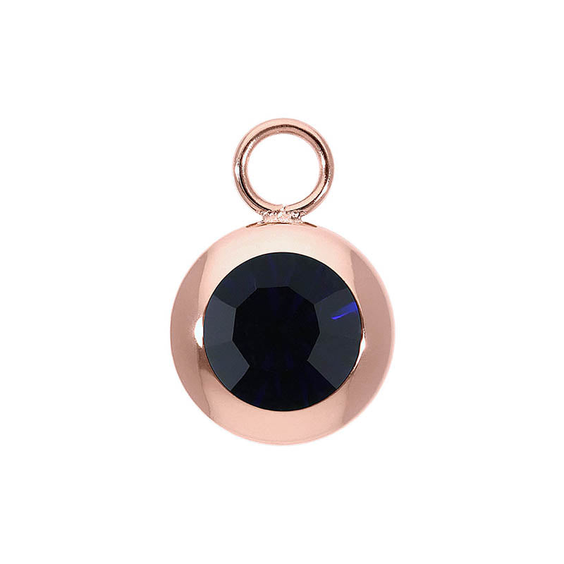 Tondo Charm 13 mm - Roségold Dark Indigo