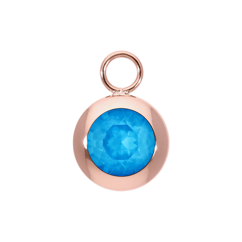 Tondo Charm 13 mm - Roségold Crystal Electric Blue Ignite