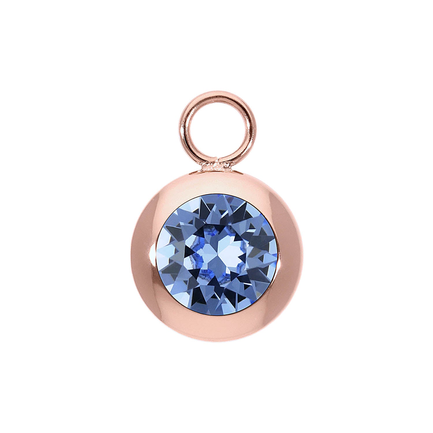 Tondo Charm 13 mm - Roségold light sapphire