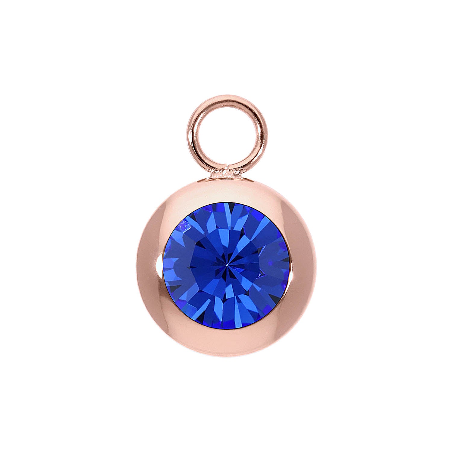 Tondo Charm 13 mm - Roségold sapphire