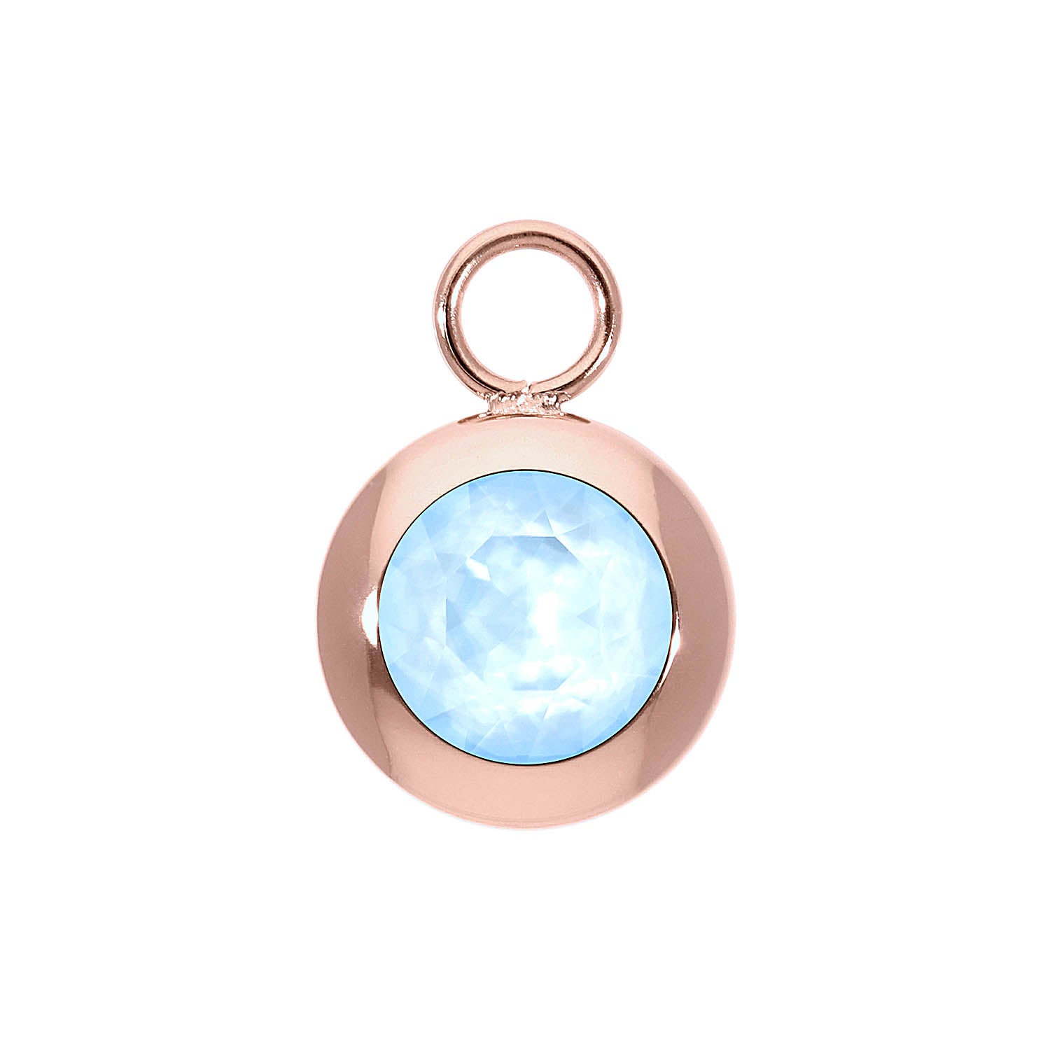 Tondo Charm 13 mm - Roségold crystal sky ignite