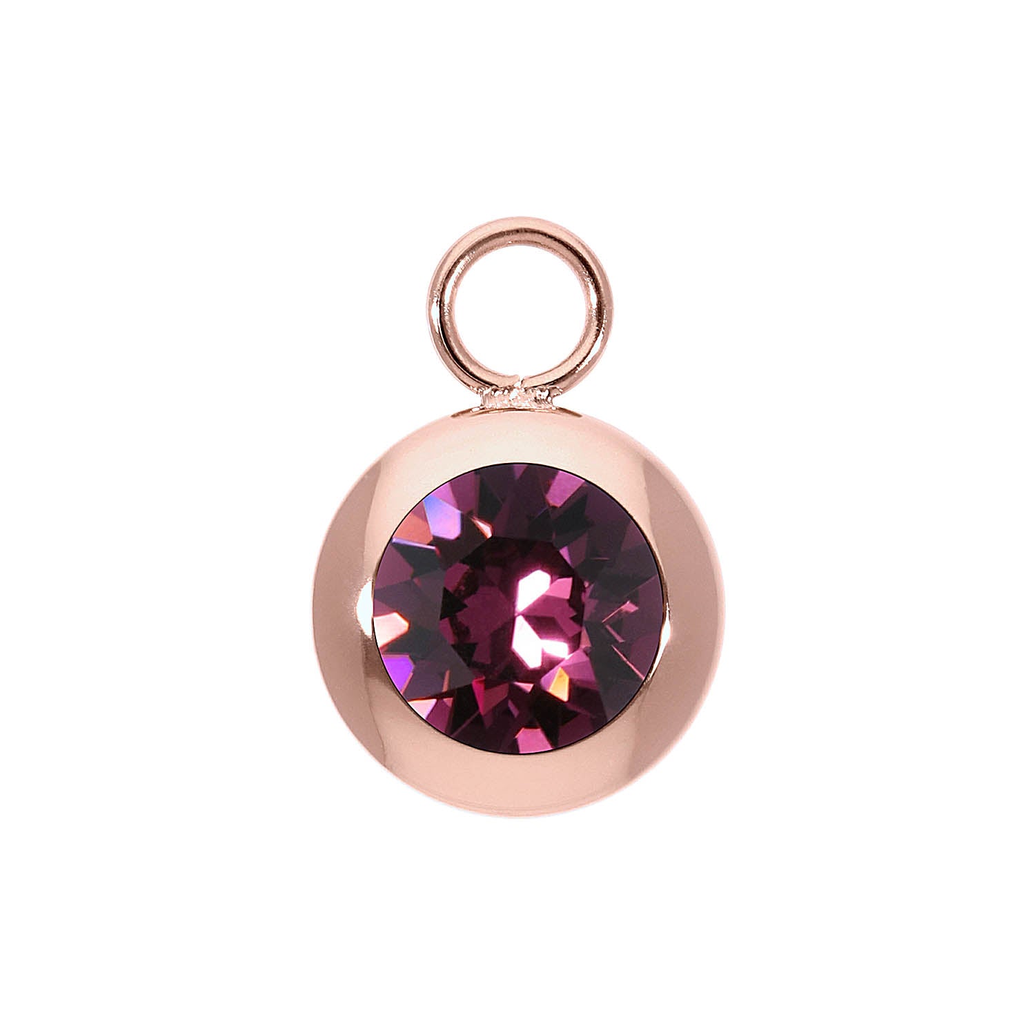 Tondo Charm 13 mm - Roségold amethyst