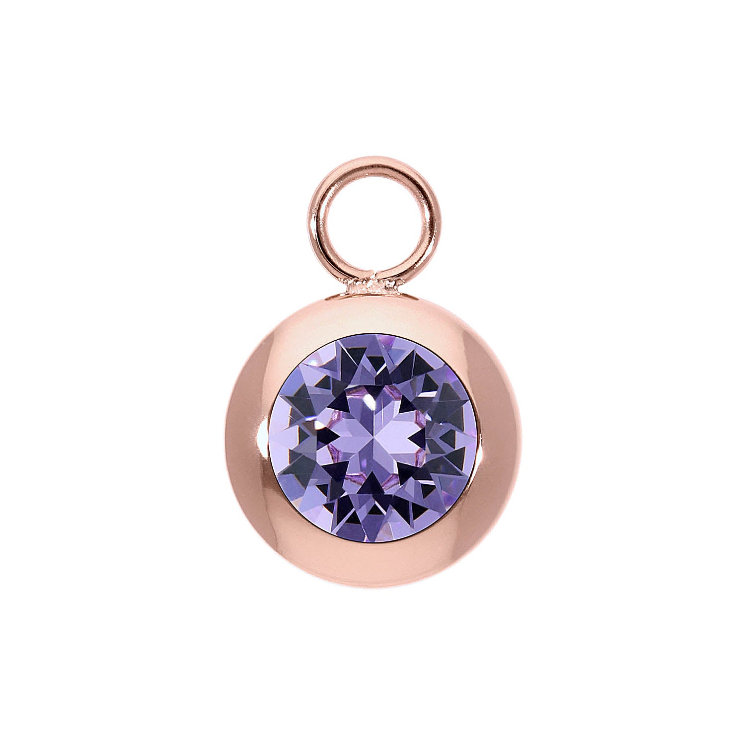 Tondo Charm 13 mm - Roségold Violet