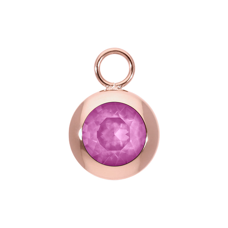 Tondo Charm 13 mm - Roségold Crystal Orchid Ignite