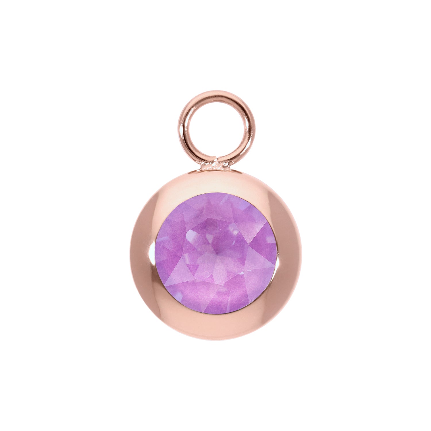 Tondo Charm 13 mm - Roségold Crystal Electric Violet Ignite
