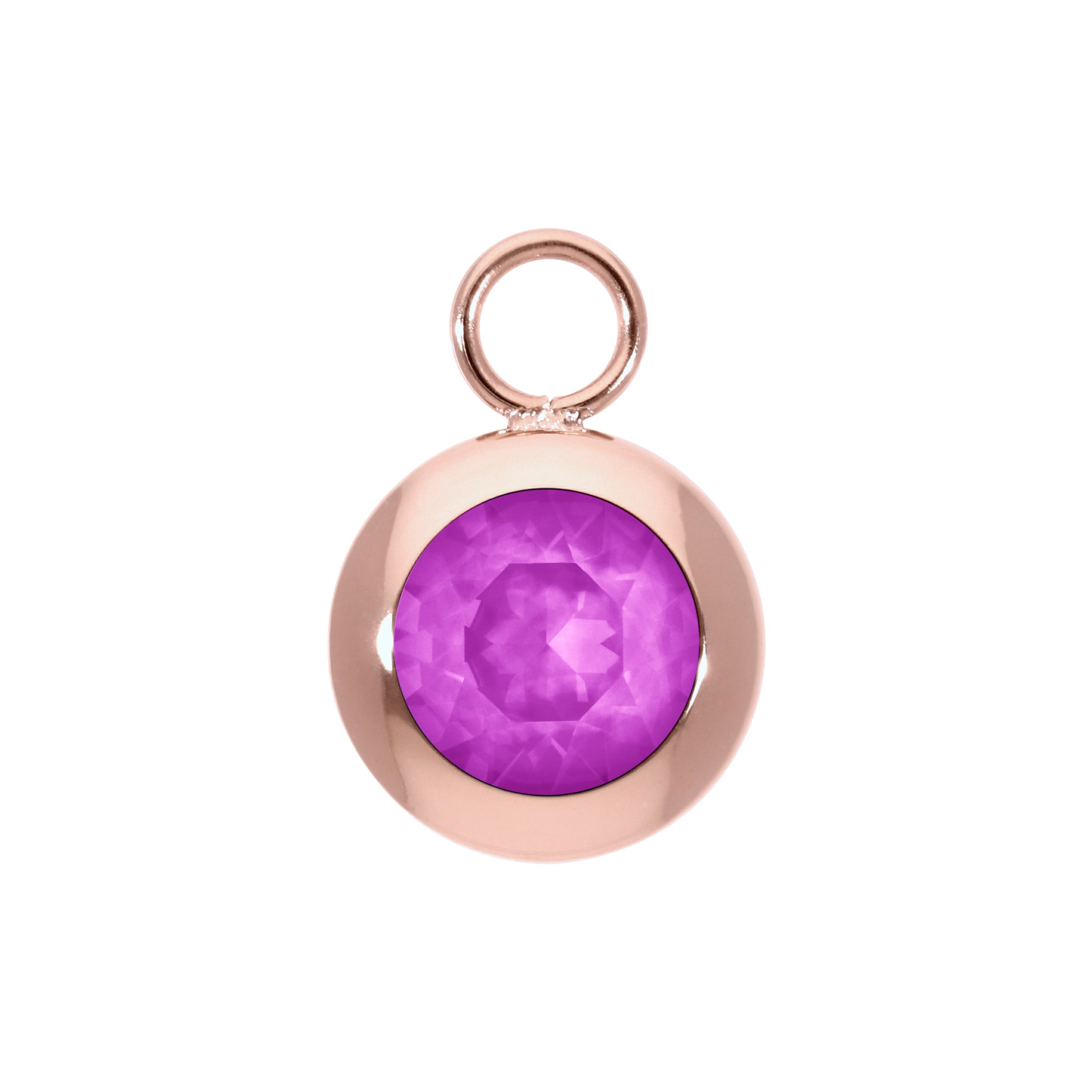 Tondo Charm 13 mm - Roségold Crystal Electric Violet Ignite