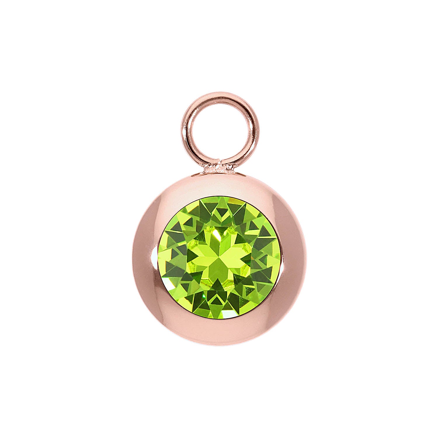 Tondo Charm 13 mm - Roségold Citrus Green