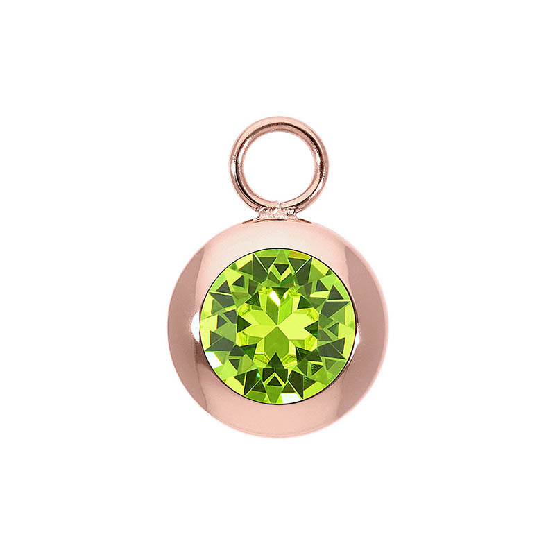 Tondo Charm 13 mm - Roségold Citrus Green