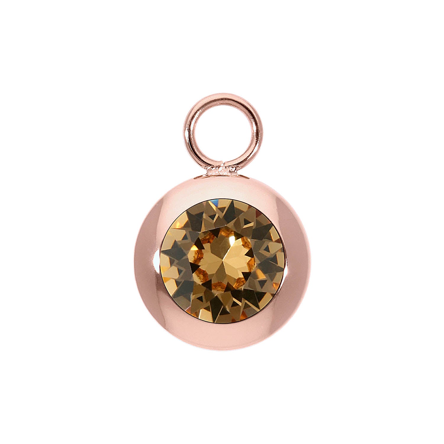 Tondo Charm 13 mm - Roségold light colorado topaz
