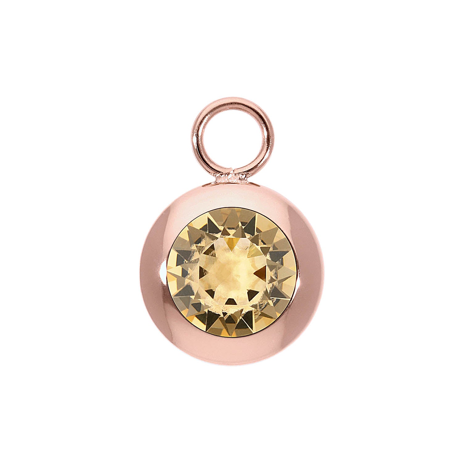 Tondo Charm 13 mm - Roségold light colorado topaz ignite