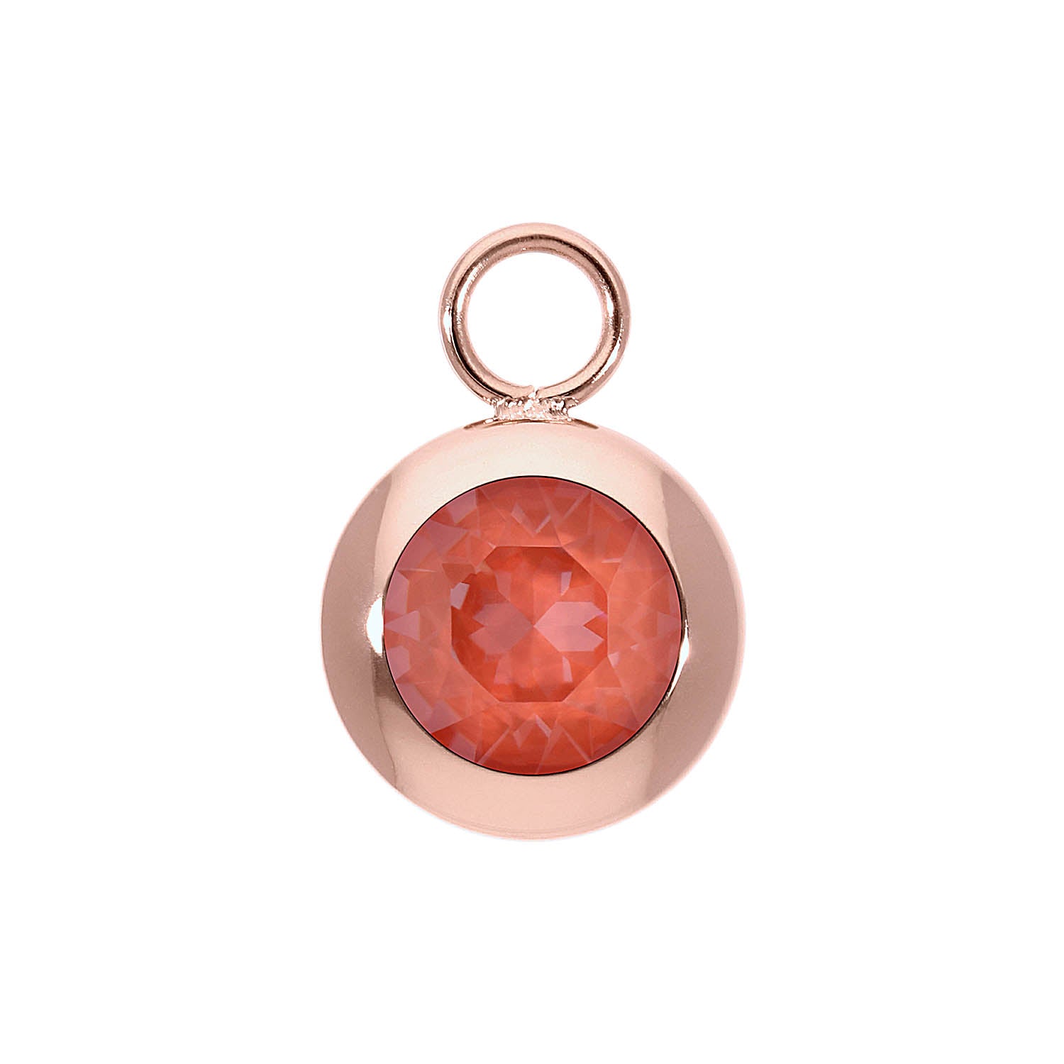Tondo Charm 13 mm - Roségold crystal maroon ignite