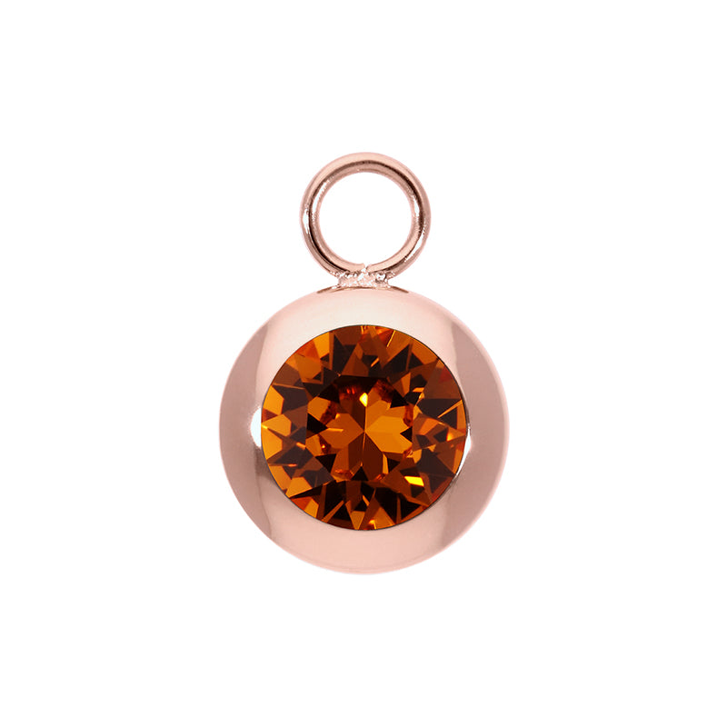 Tondo Charm 13 mm - Roségold Smoked Topaz