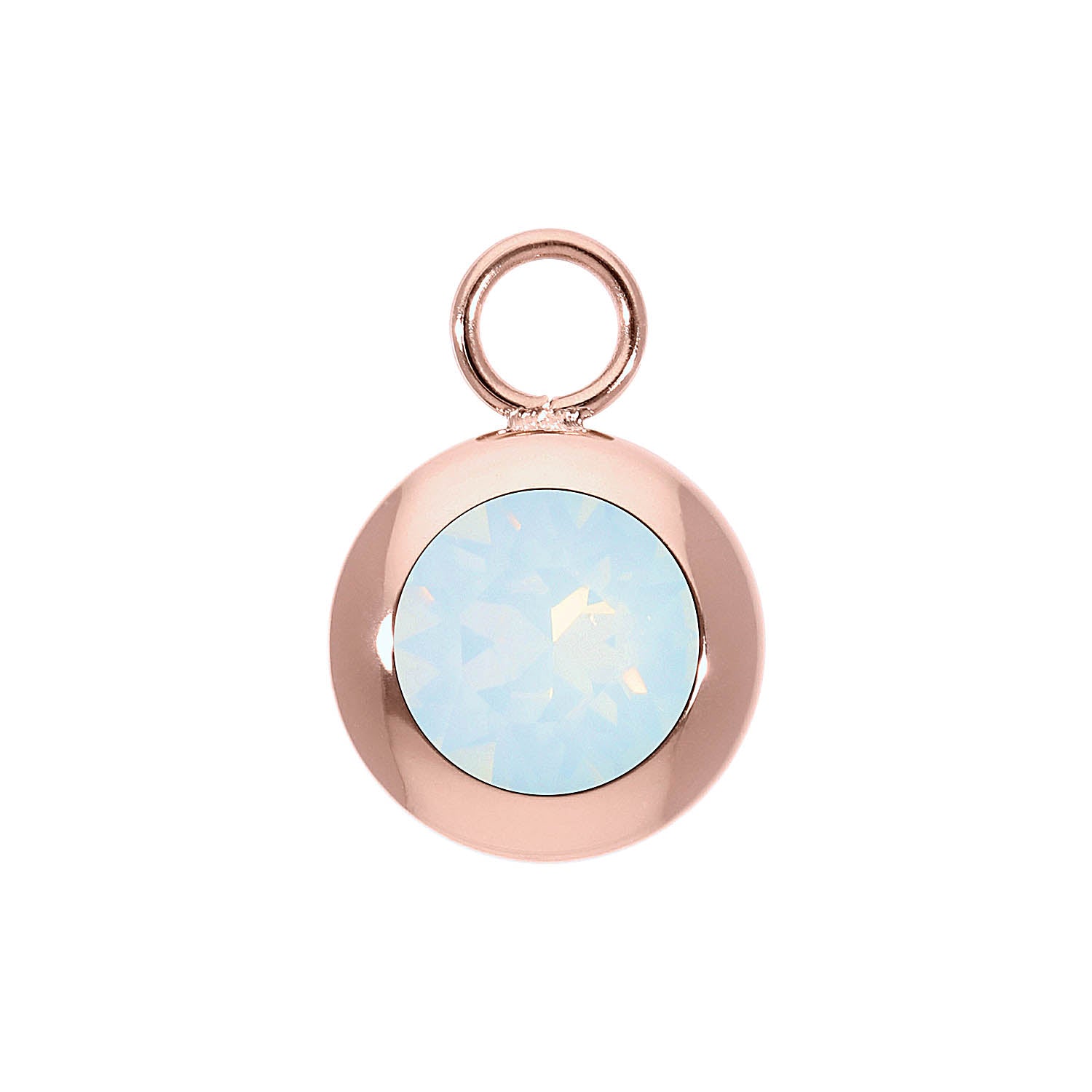 Tondo Charm 13 mm - Roségold white opal