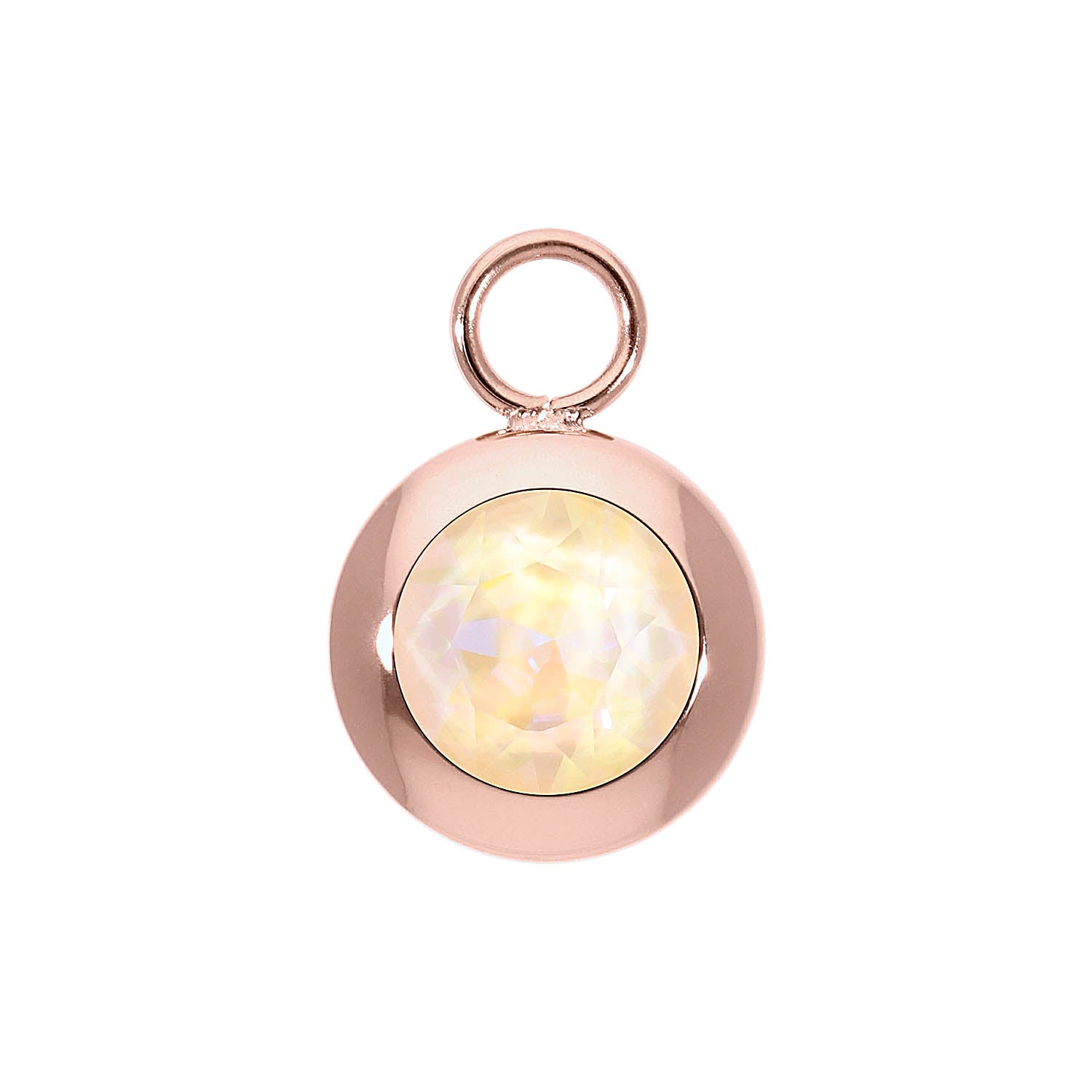 Tondo Charm 13 mm - Roségold ivory cream delite