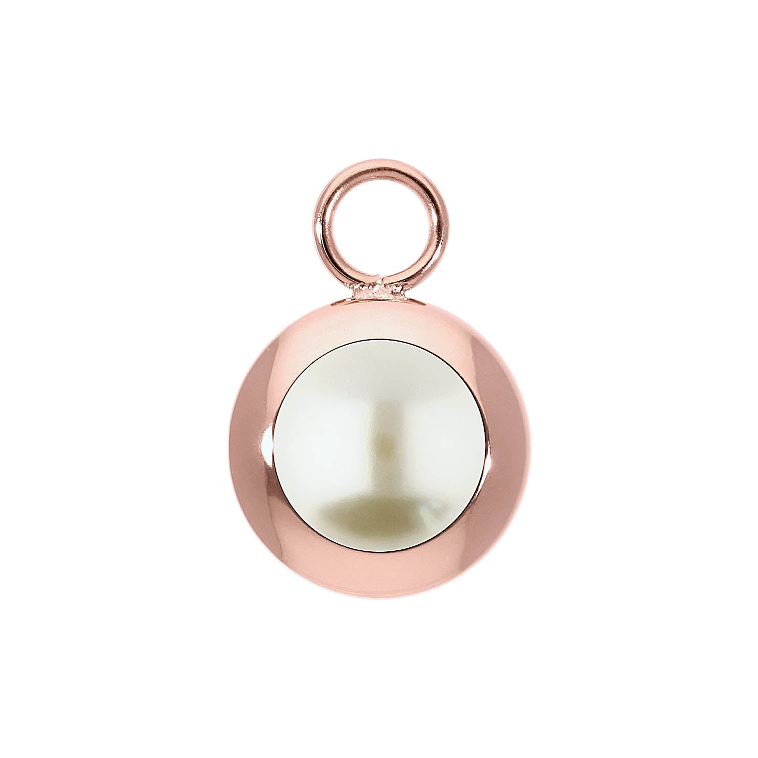 Tondo Charm 13 mm - Roségold cream pearl