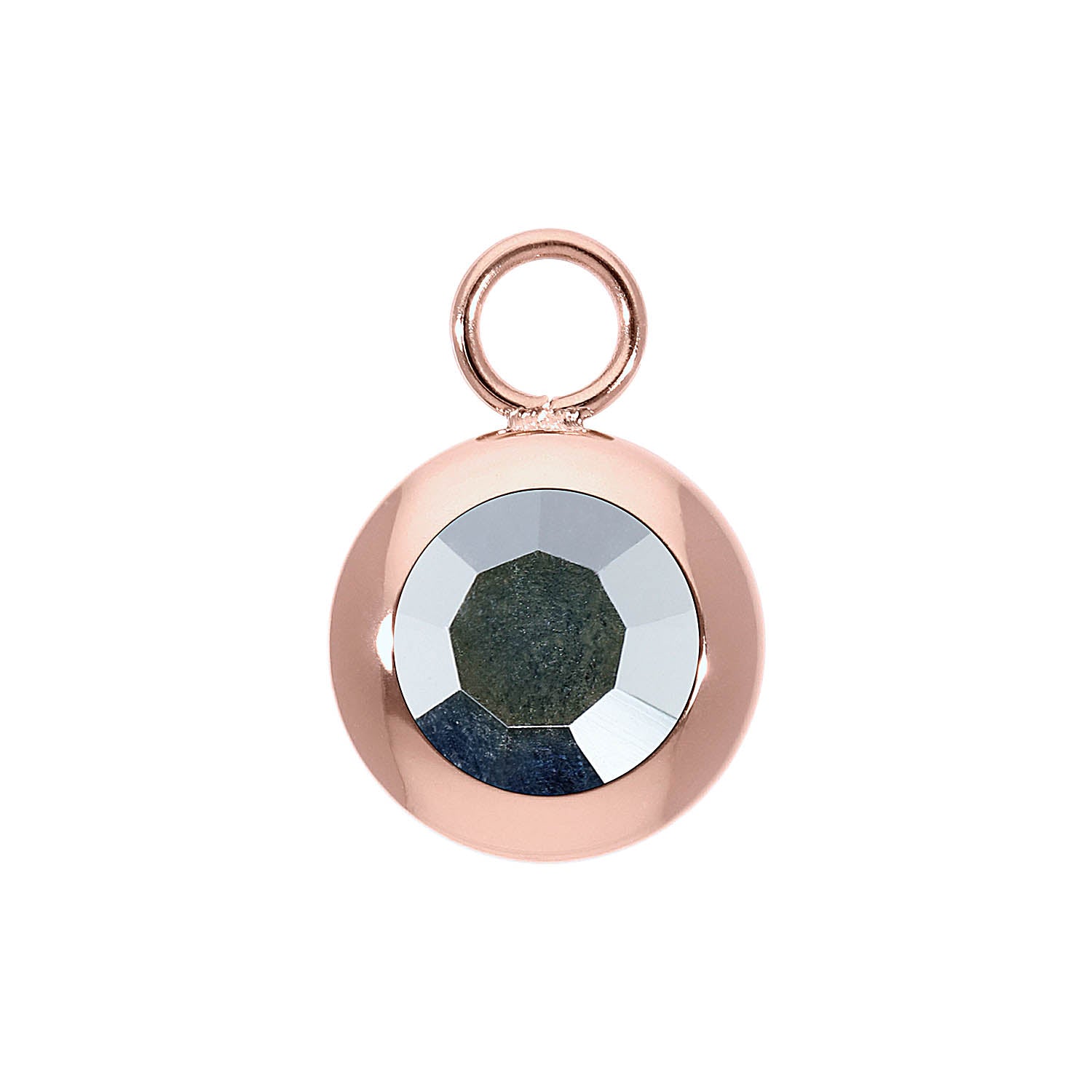 Tondo Charm 13 mm - Roségold crystal labrador