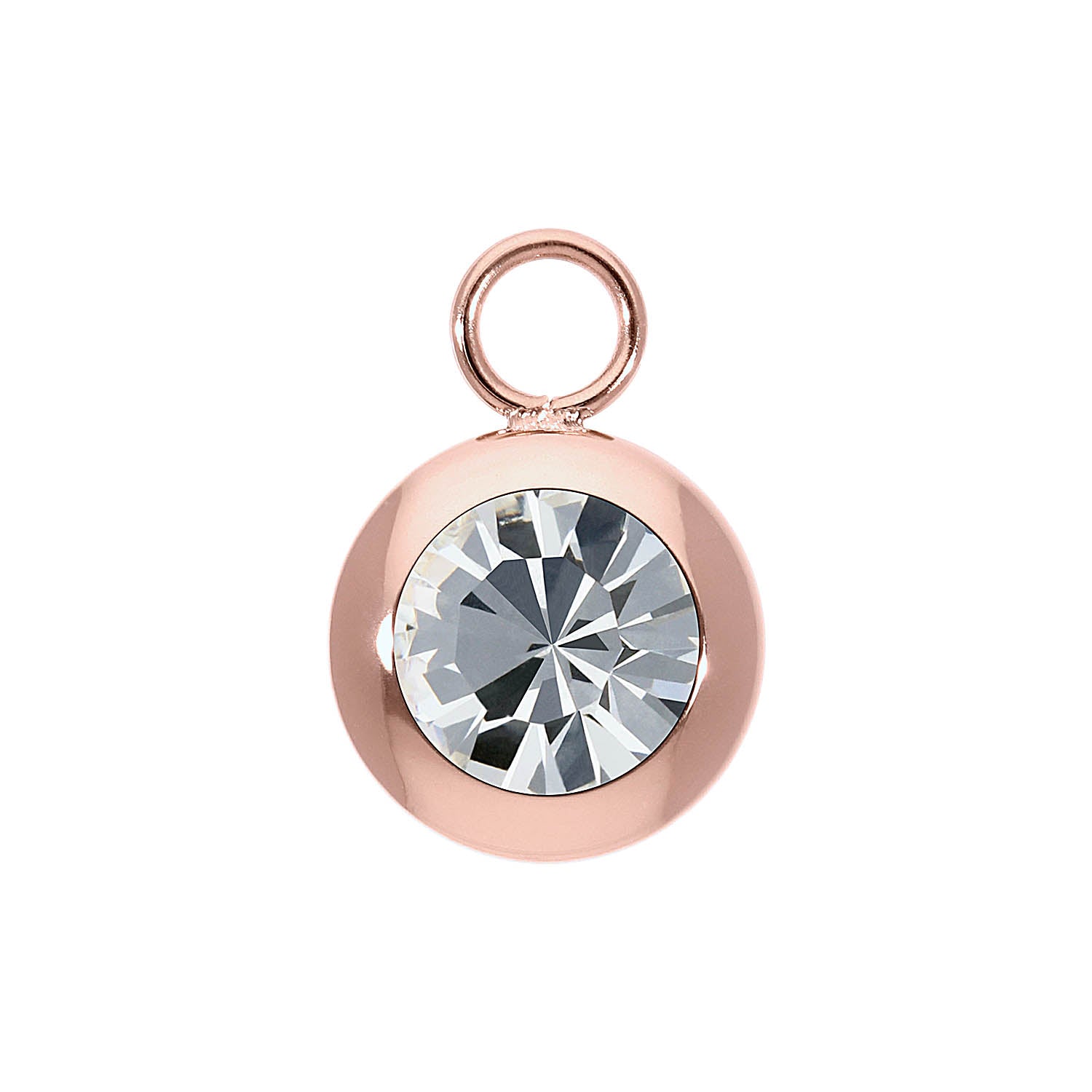Tondo Charm 13 mm - Roségold crystal