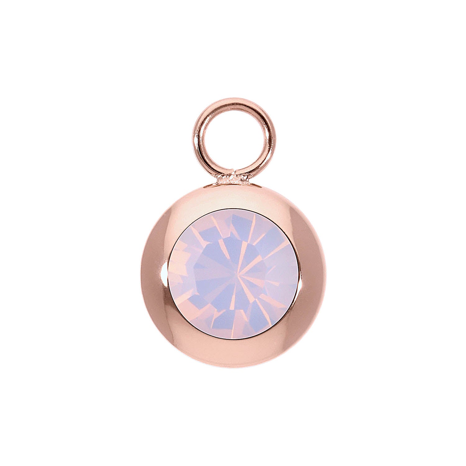 Tondo Charm 13 mm - Roségold rose opal