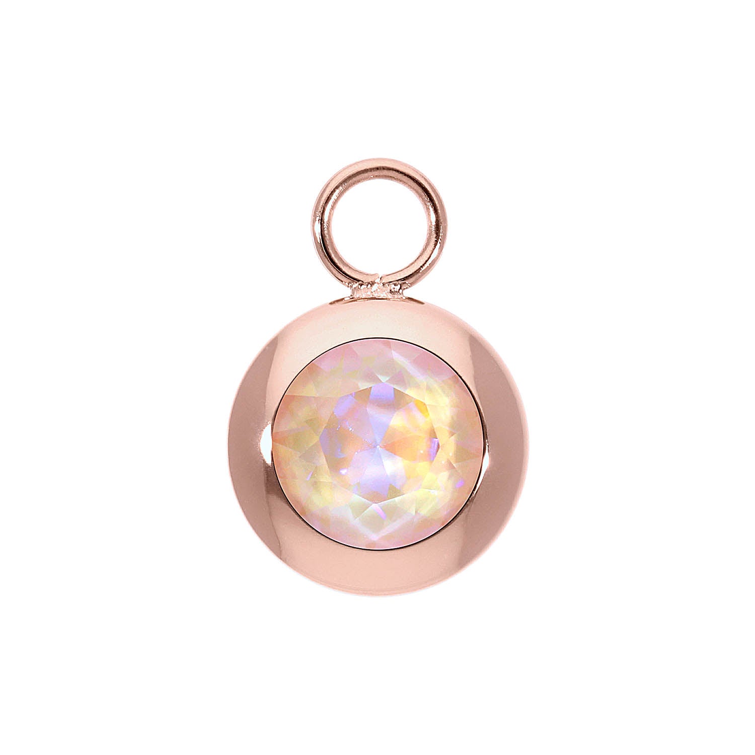 Tondo Charm 13 mm - Roségold dusty pink delite